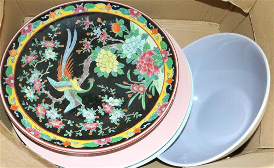 Doulton jardinere & ceramic plates(-)